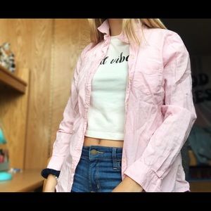 Old Navy Pink Buttoned Down Long Sleeve